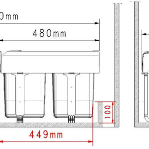 Dimensões de Balde Mega 9009