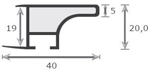 Dimensões de Perfil Puxador LED 752