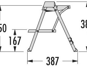 Dimensões do Stepfix quando aberto